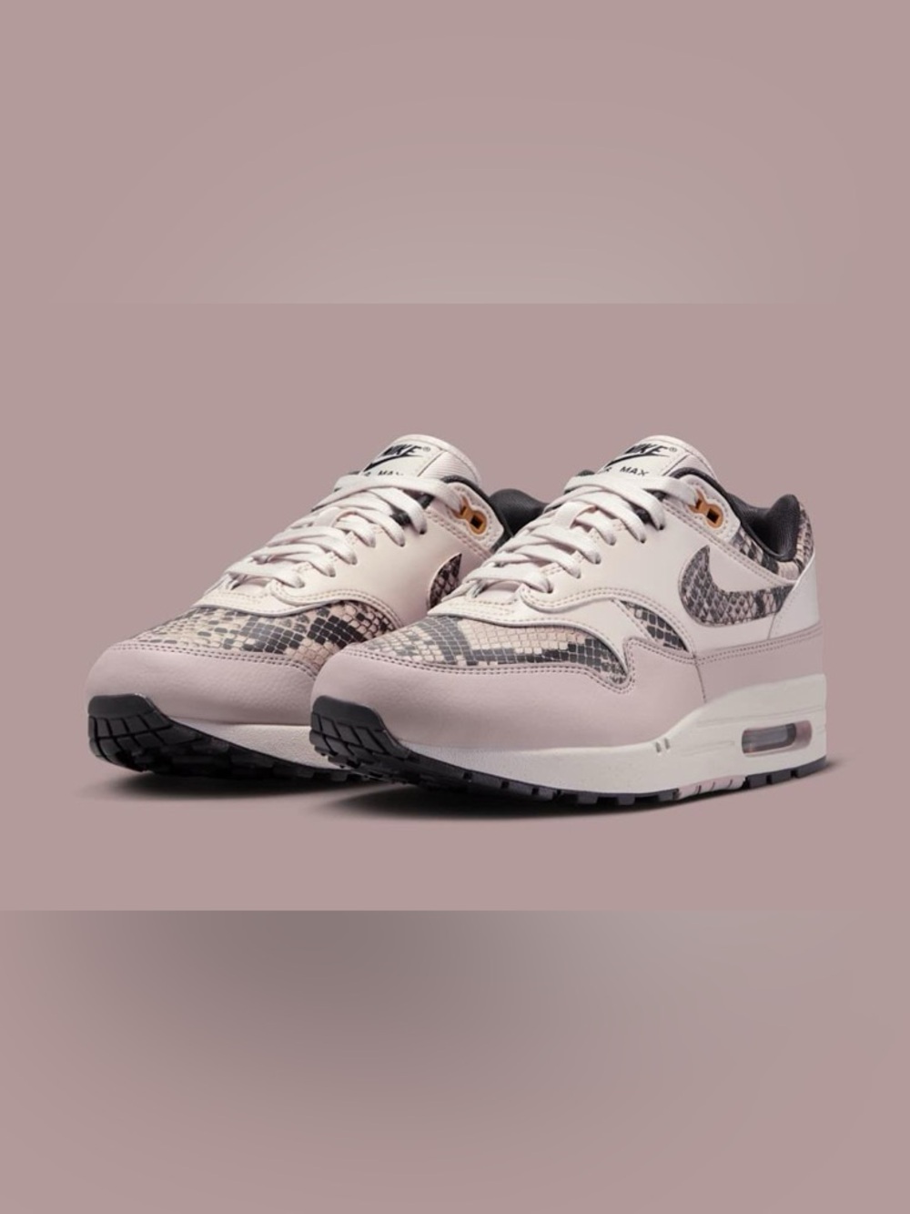 Nike Air Max Sneakers in Taupe color with Snake-Print Accents
